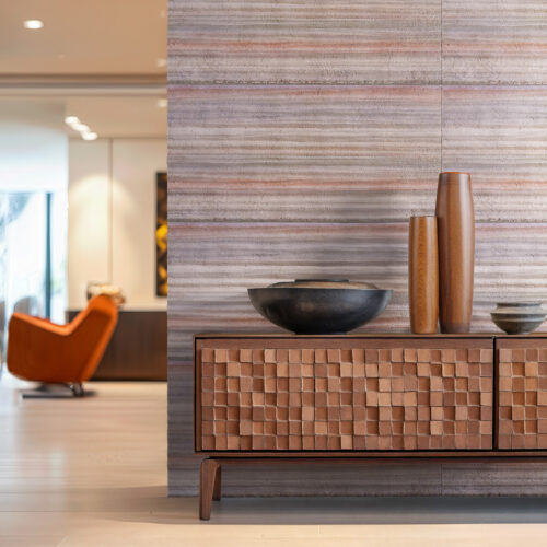 a photo of a living room, contemporary, modernist, counter, buffet, decoration detail --ar 4:3 --v 6.1 Job ID: bd73bc2d-5da6-487f-9171-08a04774cb21